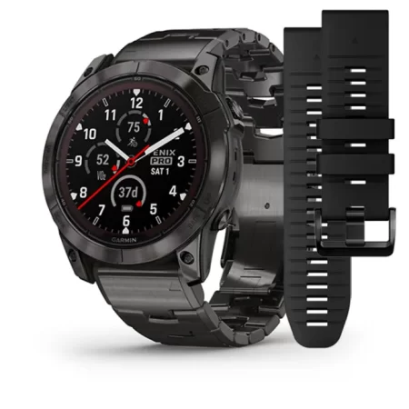 fēnix 7X Pro – Sapphire Solar Edition Carbon Gray DLC Titanium with Vented Titanium Bracelet