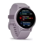 vívoactive® 5 Metallic Orchid Aluminum Bezel with Orchid Case and Silicone Band - Image 2