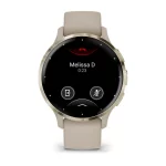 Venu® 3S Soft gold stainless steel bezel with French grey case and silicone band - Image 2