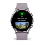 vívoactive® 5 Metallic Orchid Aluminum Bezel with Orchid Case and Silicone Band - Image 3