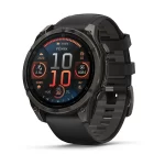 fēnix® 8 – 47 mm, AMOLED Sapphire, Carbon grey DLC titanium with Black/pebble grey silicone band