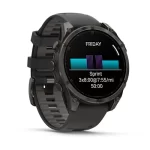 fēnix® 8 – 47 mm, AMOLED Sapphire, Carbon grey DLC titanium with Black/pebble grey silicone band - Image 3