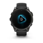fēnix® 8 – 47 mm, AMOLED Sapphire, Carbon grey DLC titanium with Black/pebble grey silicone band - Image 4