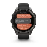 fēnix® 8 – 47 mm, AMOLED Sapphire, Carbon grey DLC titanium with Black/pebble grey silicone band - Image 7