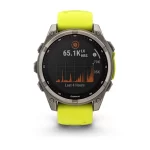 fēnix® 8 – 47 mm, Solar, Sapphire, Titanium with Amp yellow/graphite silicone band - Image 4