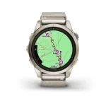 epix™ Pro (Gen 2) – Sapphire Edition | 42 mm Soft Gold with Cream Heathered Nylon Band - Image 3