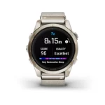 epix™ Pro (Gen 2) – Sapphire Edition | 42 mm Soft Gold with Cream Heathered Nylon Band - Image 6