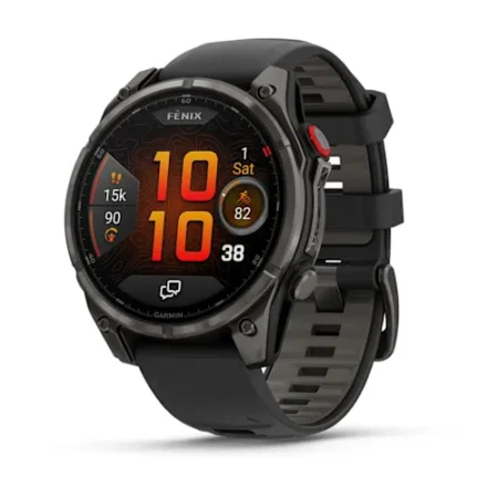 fēnix® 8 Pro – 47 mm, AMOLED Sapphire, Carbon grey DLC titanium with Black/pebble grey silicone band